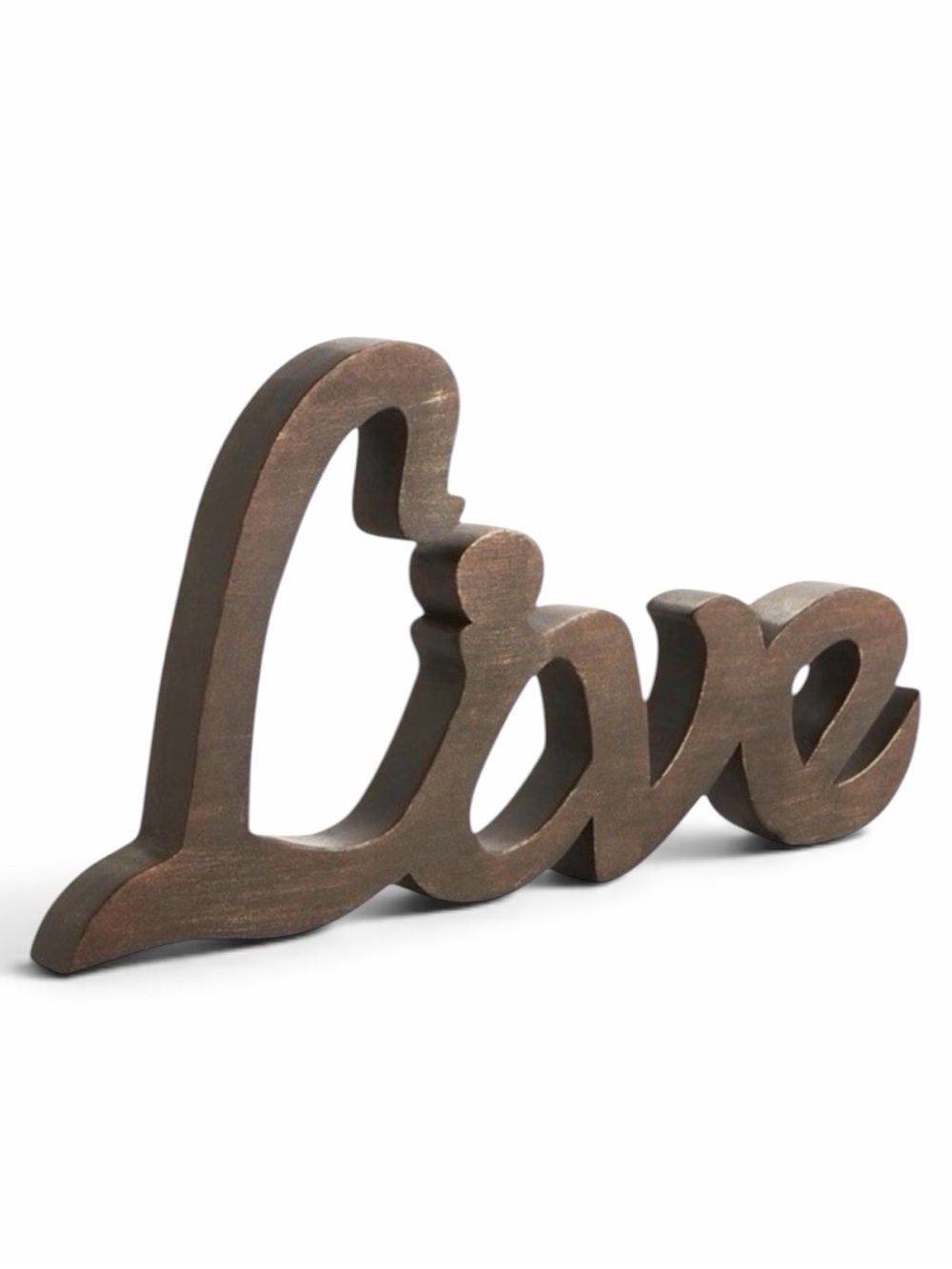 Pier 1 Imports Dark Brown Large Solid Wood “Live” Freestanding Sign